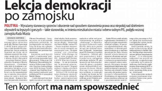 Pierwsza strona Dziennika Wschodniego z 30 grudnia 2015 r.