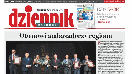 Pierwsza strona Dziennika Wschodniego z 30 sierpnia 2021 r.
