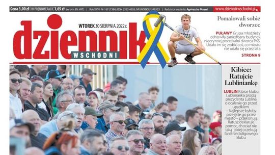 Pierwsza strona Dziennika Wschodniego z 30 sierpnia 2022 r.