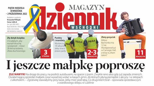  Pierwsza strona Dziennika Wschodniego z 30 września 2022 r. 