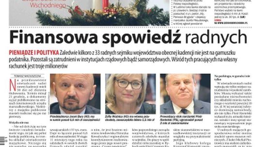 Pierwsza strona Dziennika Wschodniego z 31 grudnia 2018