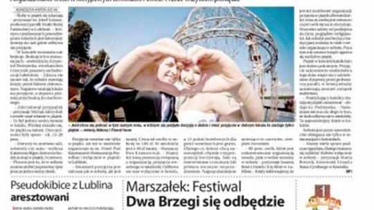 Pierwsza strona Dziennika Wschodniego z 31 maja 2016