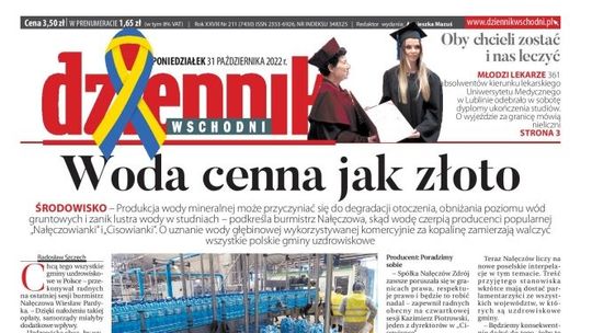 Pierwsza strona Dziennika Wschodniego z 31 października 2022 r.