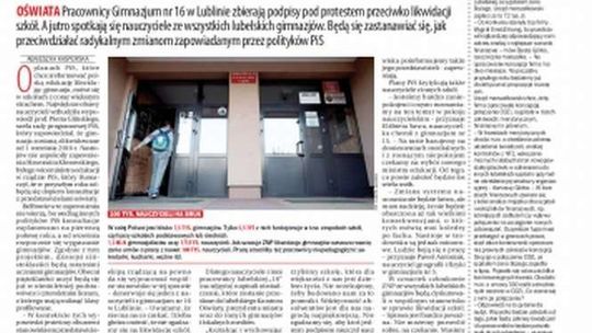 Pierwsza strona Dziennika Wschodniego z 4 listopada 2015