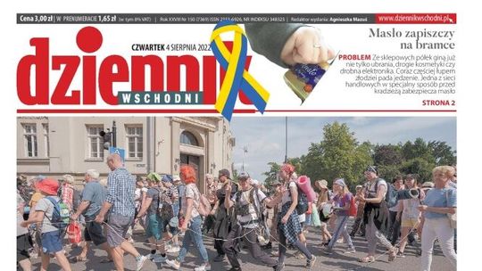 Pierwsza strona Dziennika Wschodniego z 4 sierpnia 2022 r.