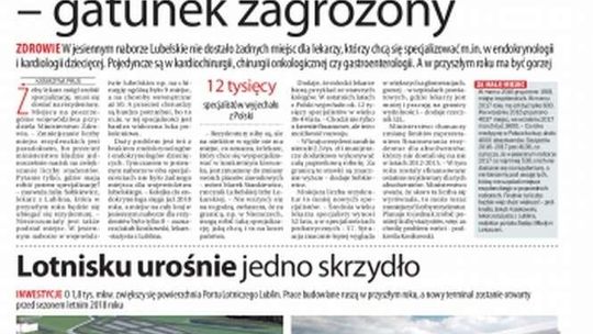 Pierwsza strona Dziennika Wschodniego z 5 grudnia 2016 r.