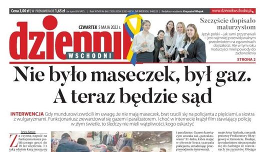 Pierwsza strona Dziennika Wschodniego z 5 maja 2022 r.