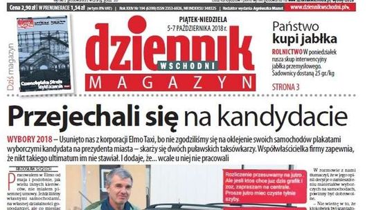 Pierwsza strona Dziennika Wschodniego z 5 października 2018 roku