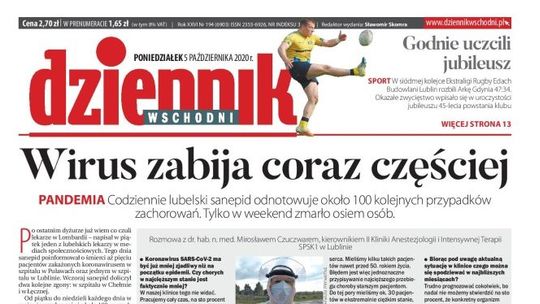 Pierwsza strona Dziennika Wschodniego z 5 października 2020 r.
