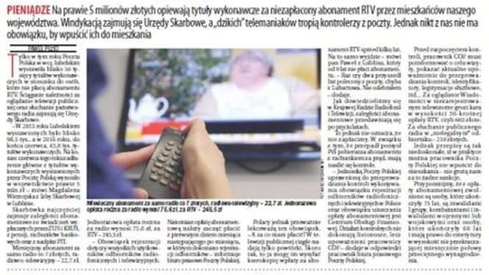 Pierwsza strona Dziennika Wschodniego z 5 sierpnia 2016 roku