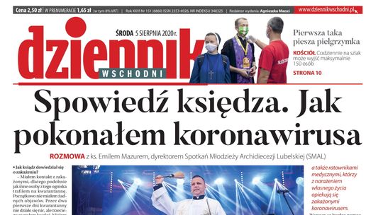 Pierwsza strona Dziennika Wschodniego z 5 sierpnia 2020 r.