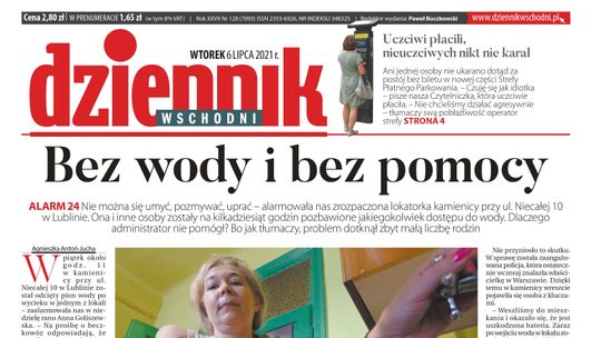 Pierwsza strona Dziennika Wschodniego z 6 lipca 2021 roku