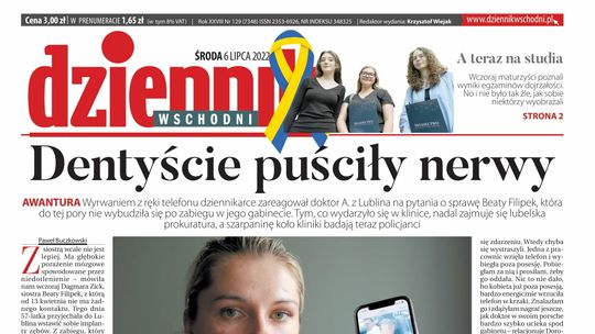  Pierwsza strona Dziennika Wschodniego z 6 lipca 2022 roku 