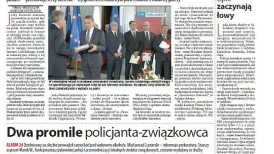 Pierwsza strona Dziennika Wschodniego z 6 listopada 2015 roku