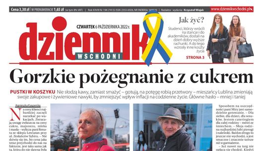 Pierwsza strona Dziennika Wschodniego z 6 października 2022 r.