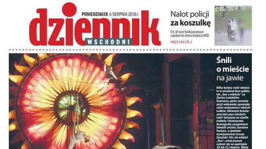 Pierwsza strona Dziennika Wschodniego z 6 sierpnia 2018 r.