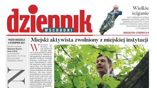 Pierwsza strona Dziennika Wschodniego z 6 sierpnia 2021 roku