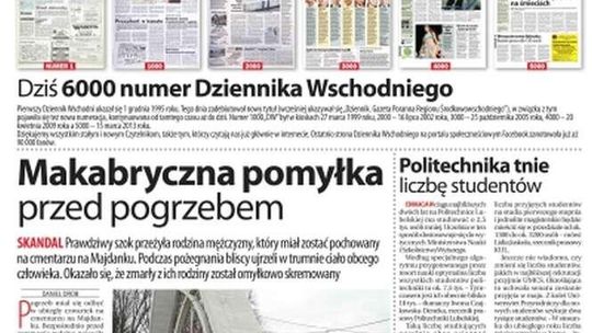 Pierwsza strona Dziennika Wschodniego z 7 marca 2017