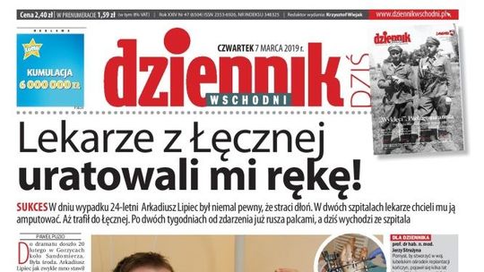 Pierwsza strona Dziennika Wschodniego z 7 marca 2019