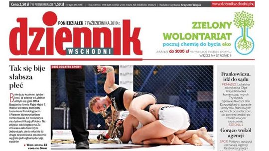 Pierwsza strona Dziennika Wschodniego z 7 października 2019 r.