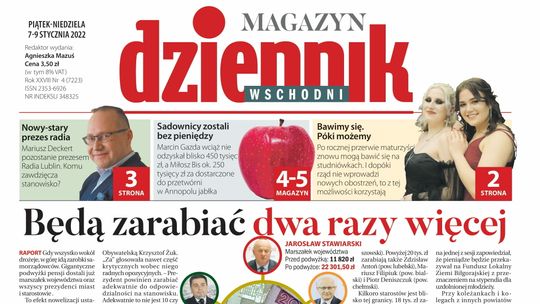  Pierwsza strona Dziennika Wschodniego z 7 stycznia 2022 roku 