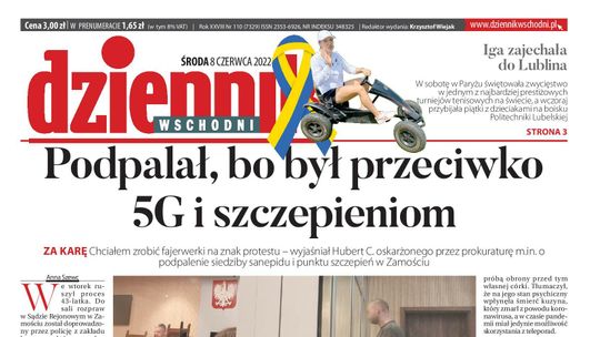 Pierwsza strona Dziennika Wschodniego z 8 czerwca 2022 r.