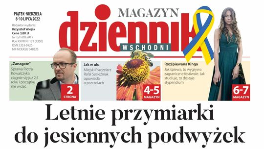  Pierwsza strona Dziennika Wschodniego z 8 lipca 2022 r. 