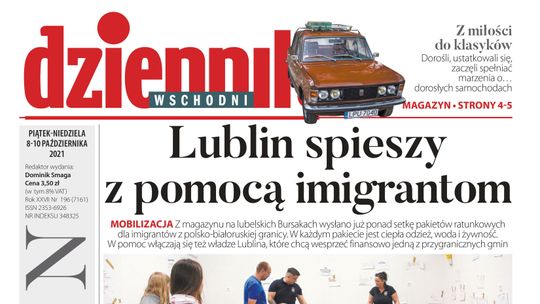  Pierwsza strona Dziennika Wschodniego z 8 października 2021 r. 