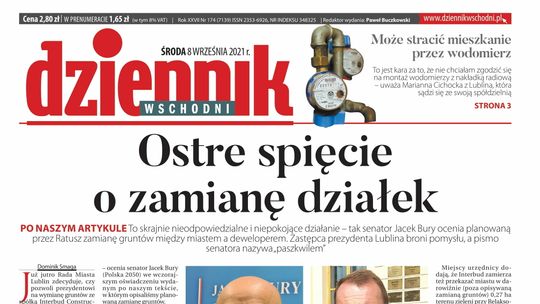 Pierwsza strona Dziennika Wschodniego z 8 września 2021 roku