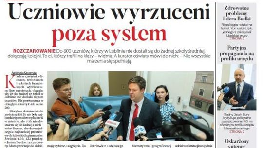 Pierwsza strona Dziennika Wschodniego z 9.07.2019