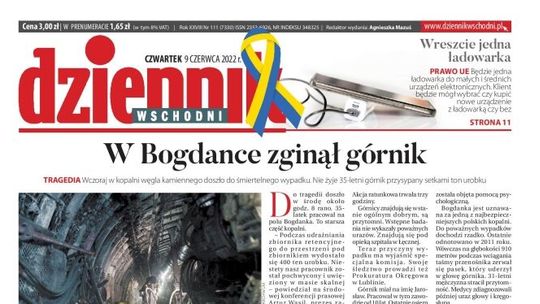 Pierwsza strona Dziennika Wschodniego z 9 czerwca 2022 r.