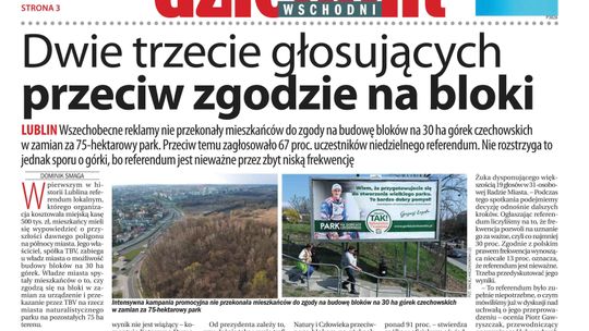 Pierwsza strona Dziennika Wschodniego z 9 kwietnia 2019