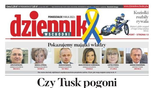Pierwsza strona Dziennika Wschodniego z 9 maja 2022 r.