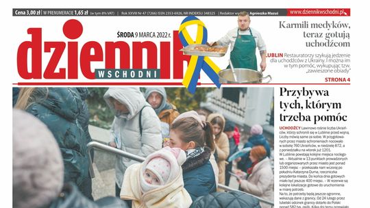 Pierwsza strona Dziennika Wschodniego z 9 marca 2022 roku