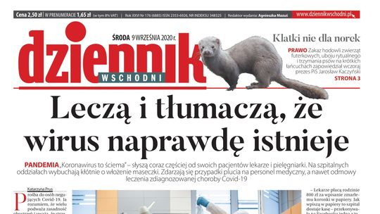 Pierwsza strona Dziennika Wschodniego z 9 września 2020 r.