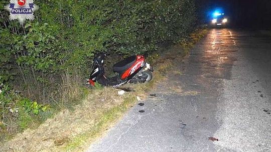 Pijana kobieta wywróciła się na skuterze