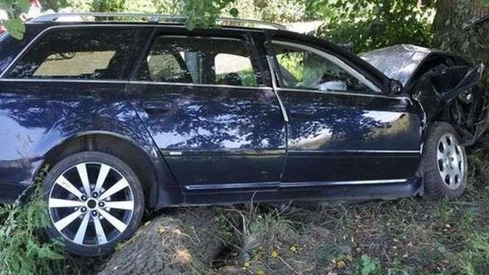 Pijany 26-latek wjechał audi w drzewo 