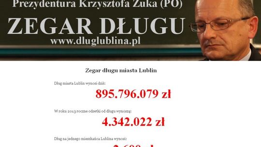 PiS uruchomiło zegar długu Lublina