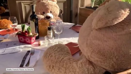Pluszowe misie zapełniły restaurację we Francji