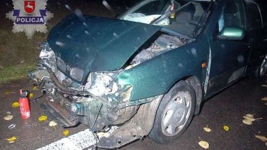 Podkrasne: Kompletnie pijany kierowca wjechał w opla