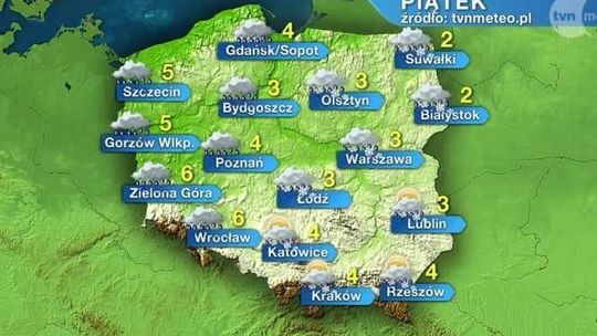 Pogoda: W całym kraju opady deszczu ze śniegiem. I dodatnia temperatura
