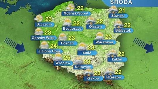 Pogoda. W środę możliwe burze, w weekend znowu upały
