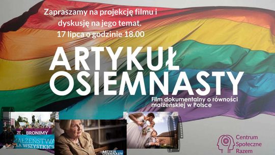Pokaz filmu "Artykuł osiemnasty" i spotkanie z reżyserem