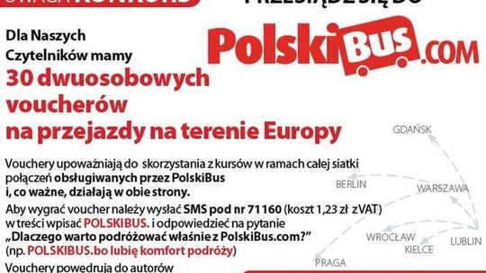 Polskim Busem za darmo. 30 dwuosobowych voucherów