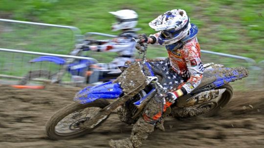 Popisy Macieja Więckowskiego podczas Otwartych Mistrzostw Lubelszczyzny w motocrossie 