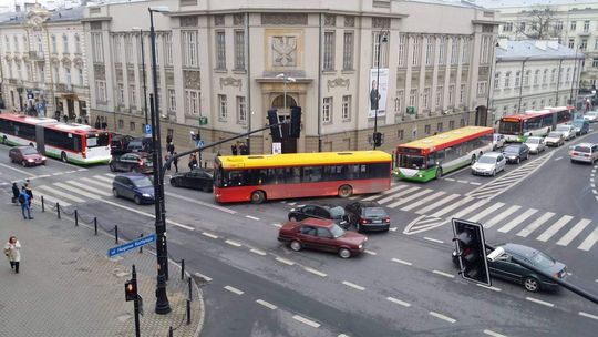 Potężne korki paraliżują ruch w centrum Lublina