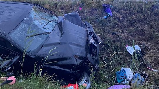 Poważny wypadek na rondzie w Starej Dąbi – interweniował śmigłowiec LPR