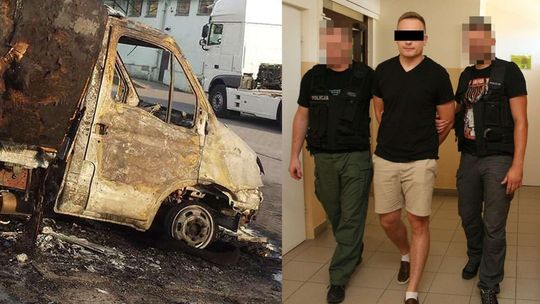 Pożar 8 aut w firmie kurierskiej w Lublinie. Zatrzymany 27-latek z Krasnegostawu [wideo, zdjęcia]