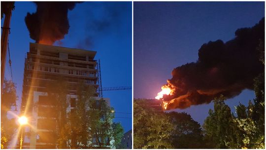 Pożar budowanego apartamentowca w centrum Lublina. To było podpalenie? [zdjęcia]