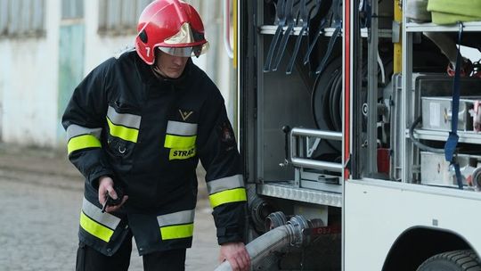 Pożar hali koło Lublina